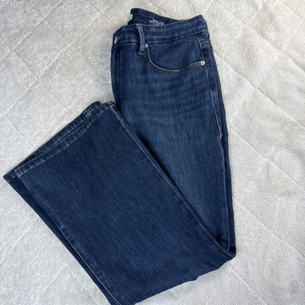 Good American Jeans Womens 16 Blue Medium Wash High Rise Mini Bootcut Crop - Picture 10 of 11